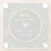 金ゴールドエレガントダマスク50周年記念 ガラスコースター (裏面)