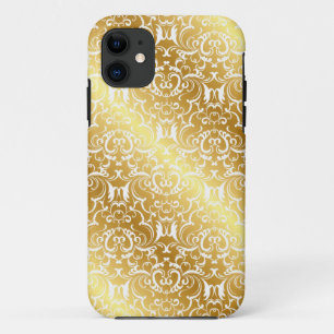 金ゴールドエレガントダマスクiPhoneケース iPhone 11 ケース