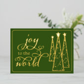 金ゴールドエレガントダークグリーンの世界市場への喜び 箔シーズンカード (立ち正面)