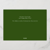 金ゴールドエレガントダークグリーンの世界市場への喜び 箔シーズンカード (裏面)