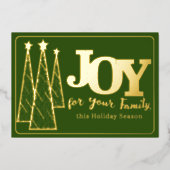 金ゴールドエレガントダークグリーンジョイビジネス企業の 箔シーズンカード (正面)