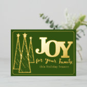 金ゴールドエレガントダークグリーンジョイビジネス企業の 箔シーズンカード (立ち正面)