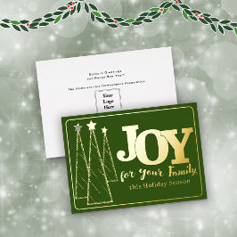 金ゴールドエレガントダークグリーンジョイビジネス企業の 箔シーズンカード