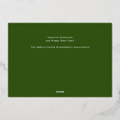 金ゴールドエレガントダークグリーン平和オン・アース・ビジネス 箔シーズンカード (裏面)