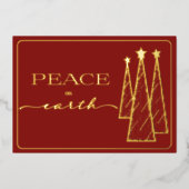 金ゴールドエレガントダークレッド・ピースオン・アース・ビジネス 箔シーズンカード (正面)