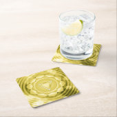 金ゴールドエレガントチャクラ禅ヨガスピリチュアル瞑想 スクエアペーパーコースター (インサイチュ)