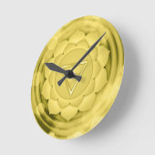 金ゴールドエレガントチャクラ禅ヨガスピリチュアル瞑想 ラウンド壁時計 (傾斜)