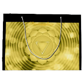 金ゴールドエレガントチャクラ禅ヨガスピリチュアル瞑想 ラージペーパーバッグ (裏面)