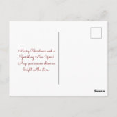 金ゴールドエレガントツリーメリークリスマスオンブラック ポストカード (裏面)