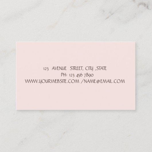 金ゴールドエレガントツリーロータスヨガオパール 名刺 (裏面)