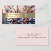 金ゴールドエレガントツリーロータスヨガ抽象芸術 名刺 (正面/裏面)