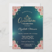 金ゴールドエレガントティアラフローラバラキンセアニラ 招待状 (正面)