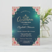 金ゴールドエレガントティアラフローラバラキンセアニラ 招待状 (スタンド正面)