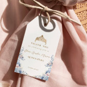 金ゴールドエレガントティアラブルーフローラキンセアニラ ギフトタグ