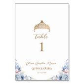 金ゴールドエレガントティアラブルーフローラキンセアニラ テーブルナンバー (正面)