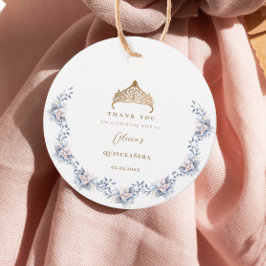 金ゴールドエレガントティアラブルーフローラキンセアニラ フェイバータグ