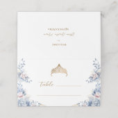 金ゴールドエレガントティアラブルーフローラキンセアニラ プレイスカード (外部開封)