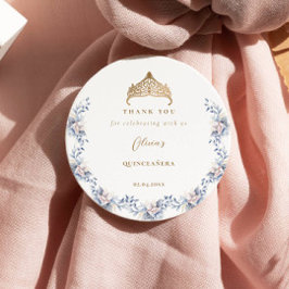 金ゴールドエレガントティアラブルーフローラキンセアニラ ラウンドシール