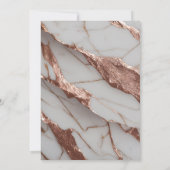 金ゴールドエレガントティアラ、トレンディー銅グリッター大理石 招待状 (裏面)