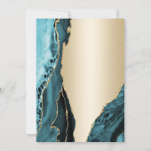 金ゴールドエレガントティール(緑がかった色)アガテ40歳の誕生日 招待状 (裏面)