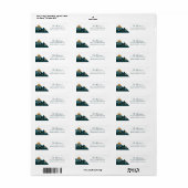 金ゴールドエレガントティール（緑がかった色）マウンテンズ差出人住所 ラベル (フルシート)