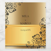 金ゴールドエレガントデコワインラベル ワインラベル (シングルラベル)