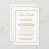 金ゴールドエレガントデコ結婚ズゲスト詳細 エンクロージャーカード (正面/裏面)