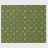 金ゴールドエレガントトナディアグリーンクリスマスホリデー ラッピングペーパー (フラット)