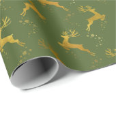 金ゴールドエレガントトナディアグリーンクリスマスホリデー ラッピングペーパー (ロールコーナー)