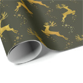 金ゴールドエレガントトナディアグリーンクリスマスホリデー ラッピングペーパー (ロールコーナー)