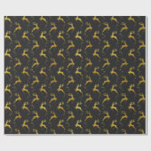 金ゴールドエレガントトナディアブラッククリスマスホリデー ラッピングペーパー (フラット)