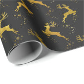 金ゴールドエレガントトナディアブラッククリスマスホリデー ラッピングペーパー (ロールコーナー)