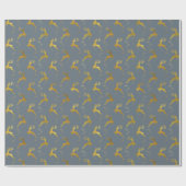 金ゴールドエレガントトナディアブルークリスマスホリデー ラッピングペーパー (フラット)