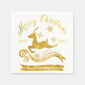 金ゴールドエレガントトナデナー&スノーフレークカクテルナプキンス スタンダードカクテルナプキン