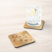 金ゴールドエレガントトーンベージュフローラコースターセット コースター (右側)