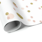 金ゴールドエレガントドットバレンタインデーラッピング紙 ラッピングペーパー (ロールコーナー)