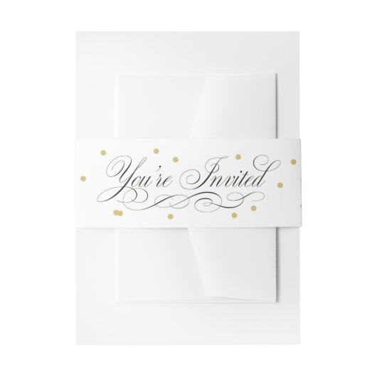 金ゴールドエレガントドットベリーバンド 招待状ベリーバンド (正面例)