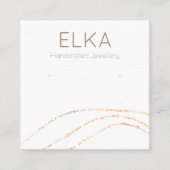 金ゴールドエレガントドット角型イヤリング表示カード スクエア名刺 (正面)