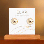 金ゴールドエレガントドット角型イヤリング表示カード スクエア名刺