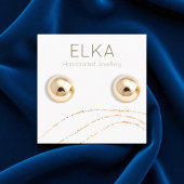 金ゴールドエレガントドット角型イヤリング表示カード スクエア名刺