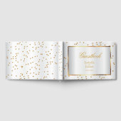 金ゴールドエレガントドット&ホワイトサテンゲストブック ゲストブック (全面)