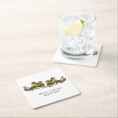 金ゴールドエレガントドラゴ結婚ンズ紙コースター スクエアペーパーコースター (インサイチュ)