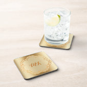 金ゴールドエレガントドリーデザインモノグラムの コースター (右側)