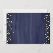 金ゴールドエレガントドレスダイアモンズネイビーブルースウィート16 招待状 (裏面)