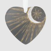 金ゴールドエレガントドードルサンムーンマンダラデザイン オーナメント (正面)