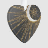 金ゴールドエレガントドードルサンムーンマンダラデザイン オーナメント (正面)