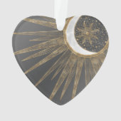 金ゴールドエレガントドードルサンムーンマンダラデザイン オーナメント (裏面)