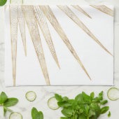 金ゴールドエレガントドードルサンムーンマンダラデザイン キッチンタオル (折り畳み)