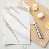 金ゴールドエレガントドードルサンムーンマンダラデザイン キッチンタオル (四つ折り)