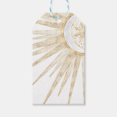 金ゴールドエレガントドードルサンムーンマンダラデザイン ギフトタグ (正面)